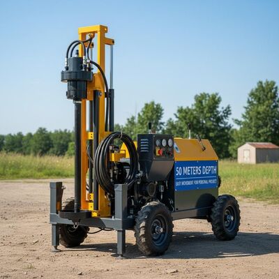 50 Meters Depth Small Drilling Rig Easy Movement For Personal Project