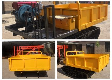 4 tony Walk Type Small Track Transporter Vehicle Żółty kolor Mini wywrotka gąsienicowa