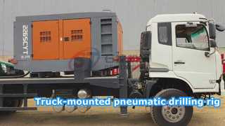 Duża wiertnica pneumatyczna montowana na pojeździe